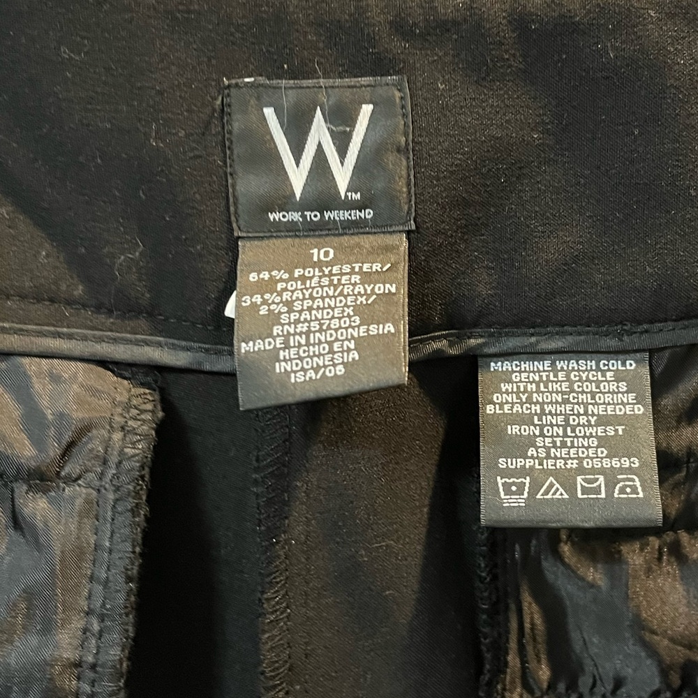 W-Work to Weekend Classic Black Wide Leg Trousers - Picture 2 of 3